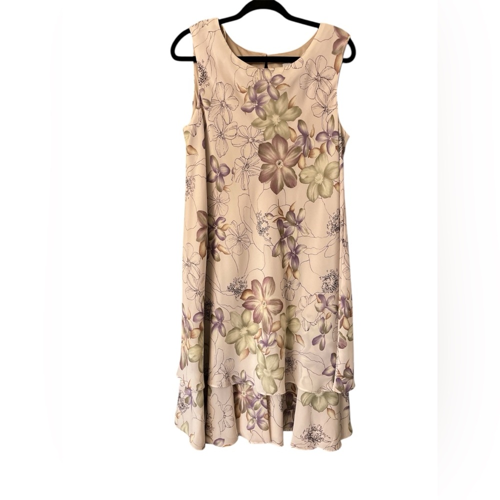 R & M Richard’s Lilac Floral tiered dress